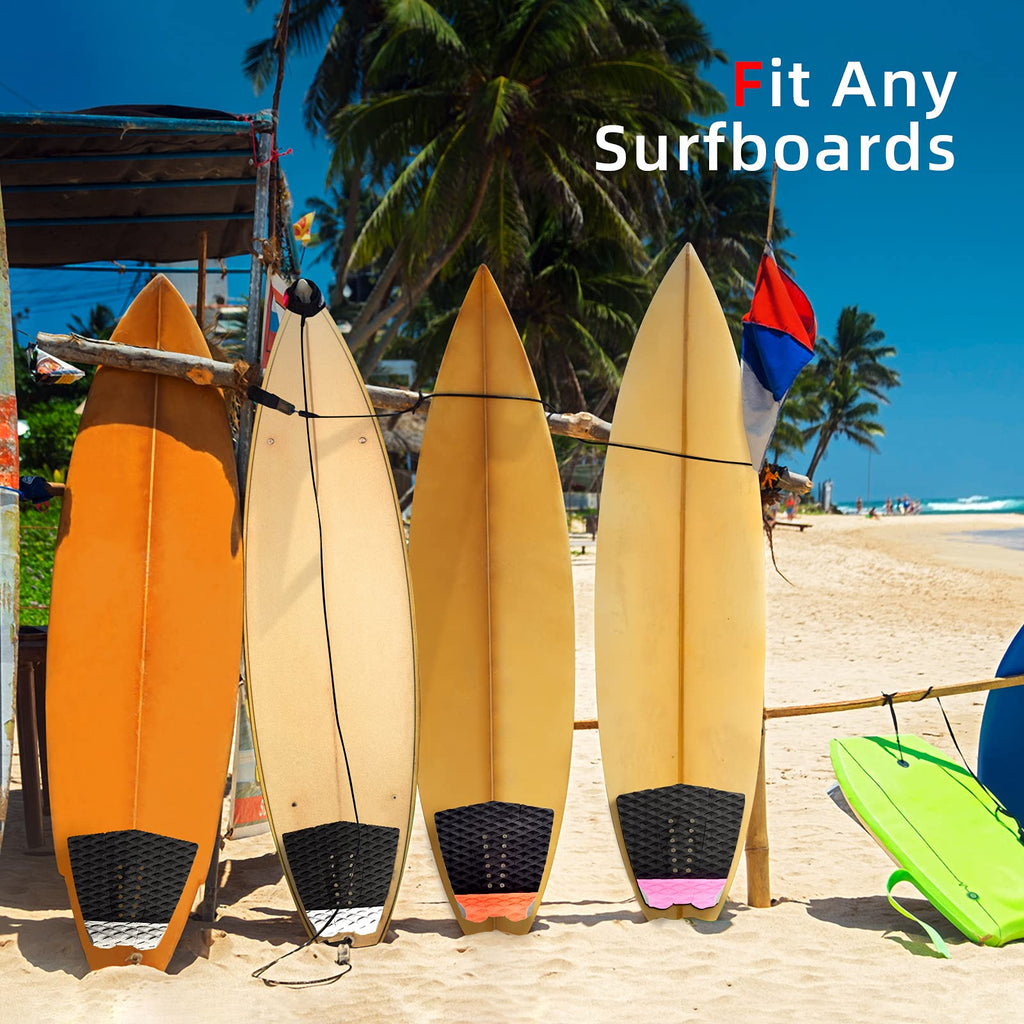 Abahub 3 Piece Eva Surfboard Deck Traction Pads With Kicker For Stomp Skimboards, Surf Boards, Funboard, Fish Board, Black