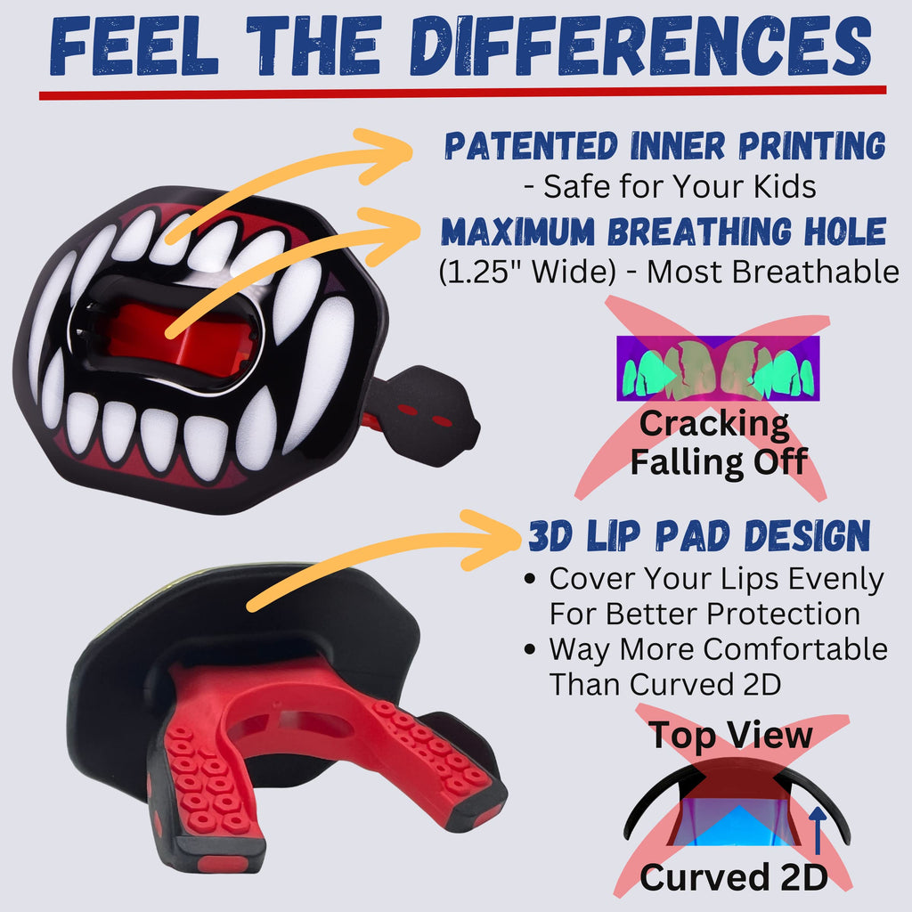 Oral Mart Vampire Fangs Football Mouth Guard - Lip Guard Mouthpiece  Lip Protector Mouthguard (Detachable Strap Included)