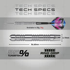 Peter Wright Snakebite Euro 11: 24G Tungsten Darts Set With Flights And Stems
