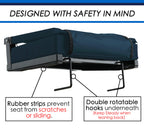 Sport Beats Navy Blue Stadium Seat For Bleachers With Back Support And Wide Padded Cushion Stadium Chair - Includes Shoulder Str