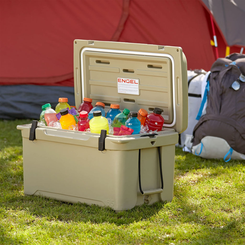 Engel High Performance 58 Quart Portable Lightweight Durable Insulated Airtight Ice Cooler Chest With Carry Handles For Outdoor