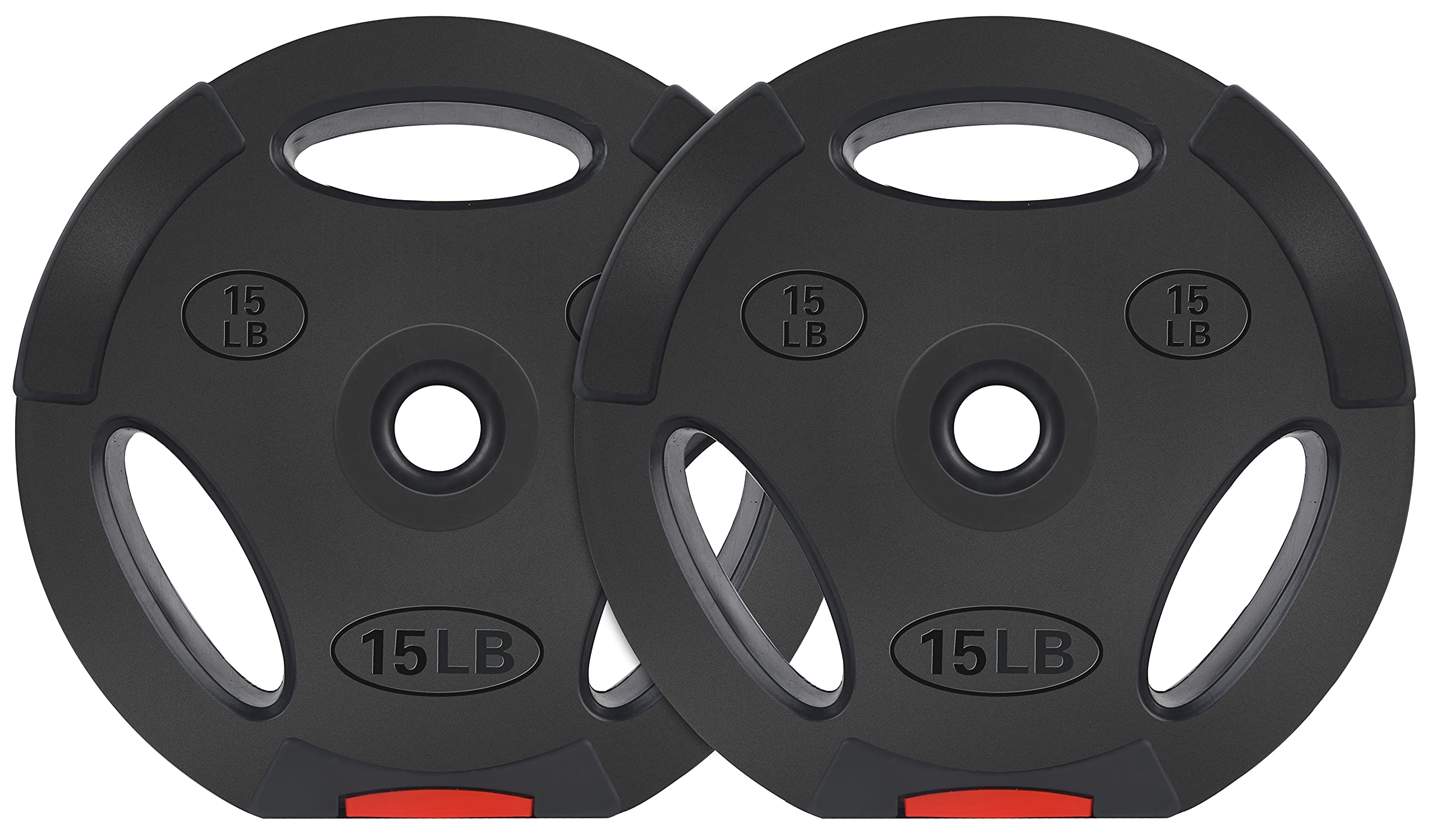 Balancefrom Vinyl Standard 1-Inch Plate Weight Plate For Strength Training And Weightlifting, 15-Pound, Pair