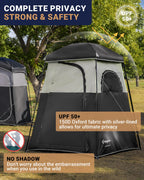 Kingcamp Camping Shower Tent, Portable Outdoor Privacy Toilet & Changing Tent Windproof & Waterproof Easy Setup 1 Or 2 Room Shel