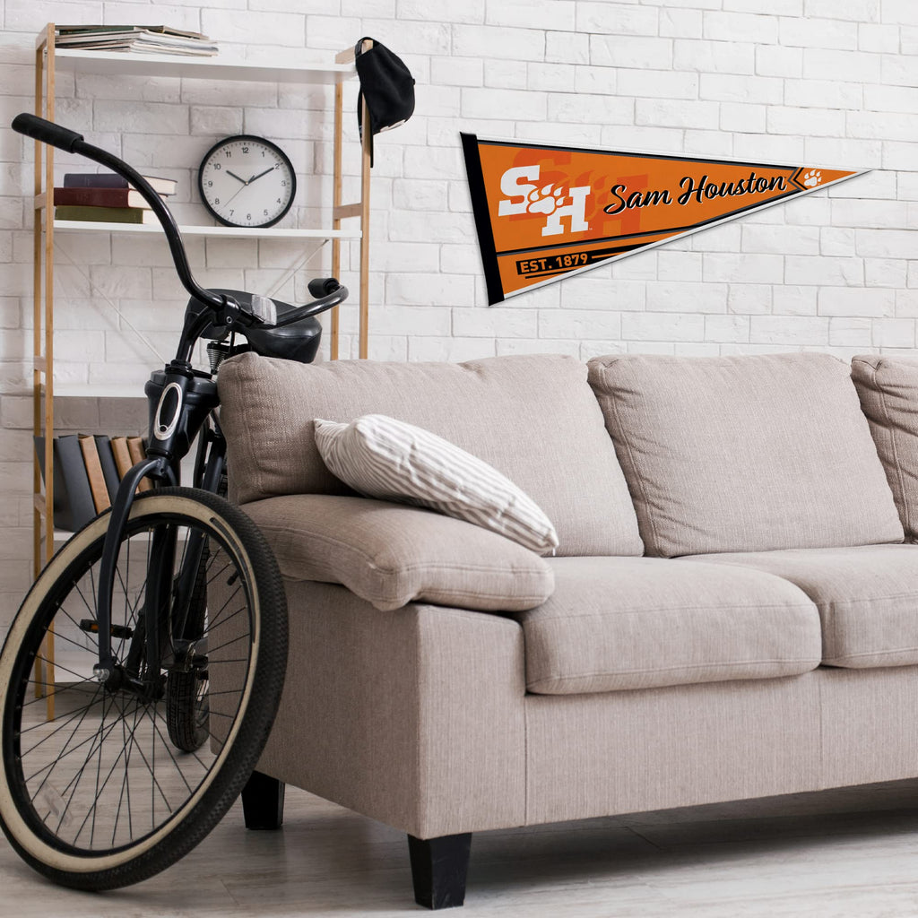 Rico Industries Ncaa Sam Houston State Bearkats Classic 12'' X 30'' Felt Wall D  Cor Pennant - Great For Home/Bed Room/Man Cave