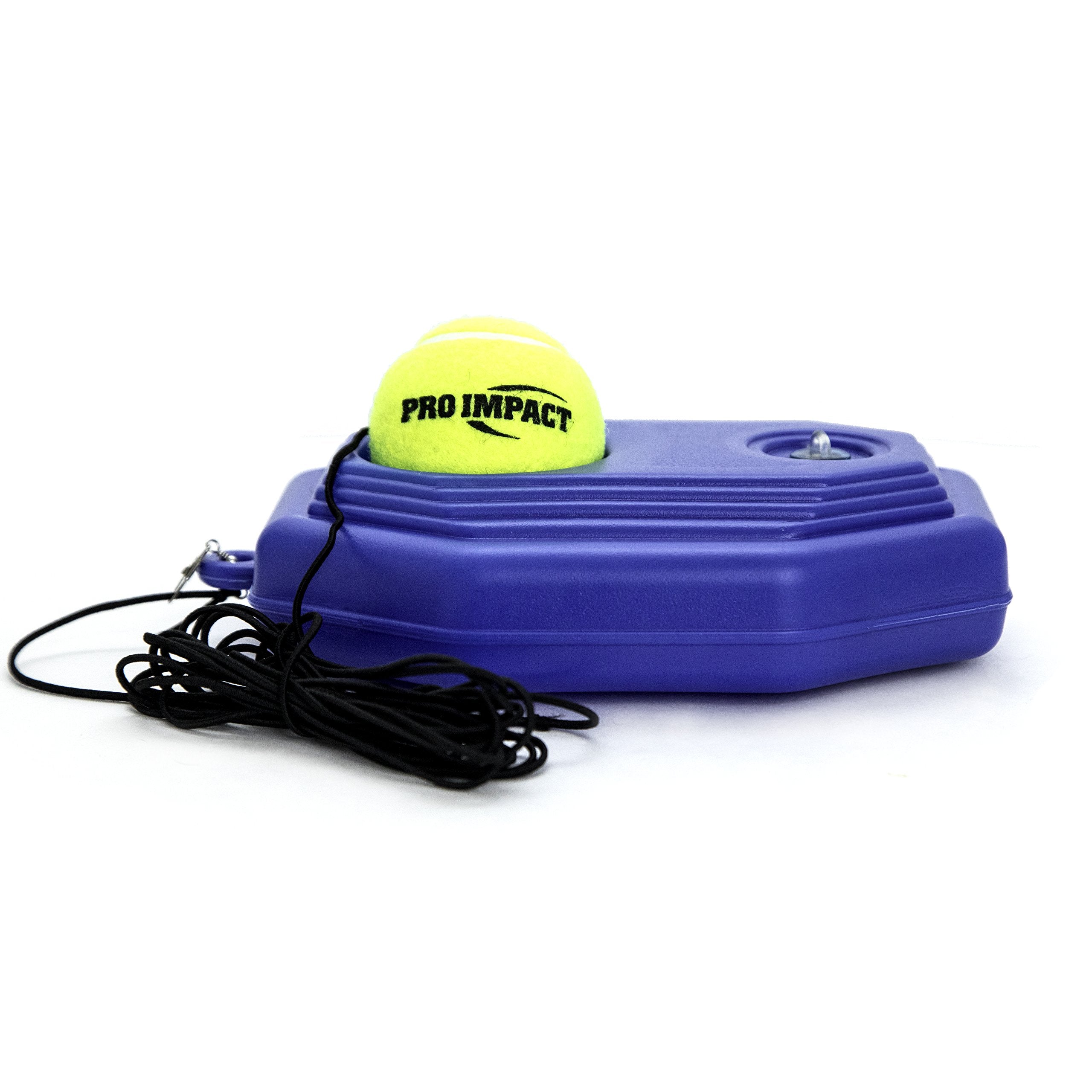Pro Impact Tennis Trainer Rebounder Ball - Solo Training Equipment With Fillable Baseboard & Rope - Durable Self-Practice Tennis