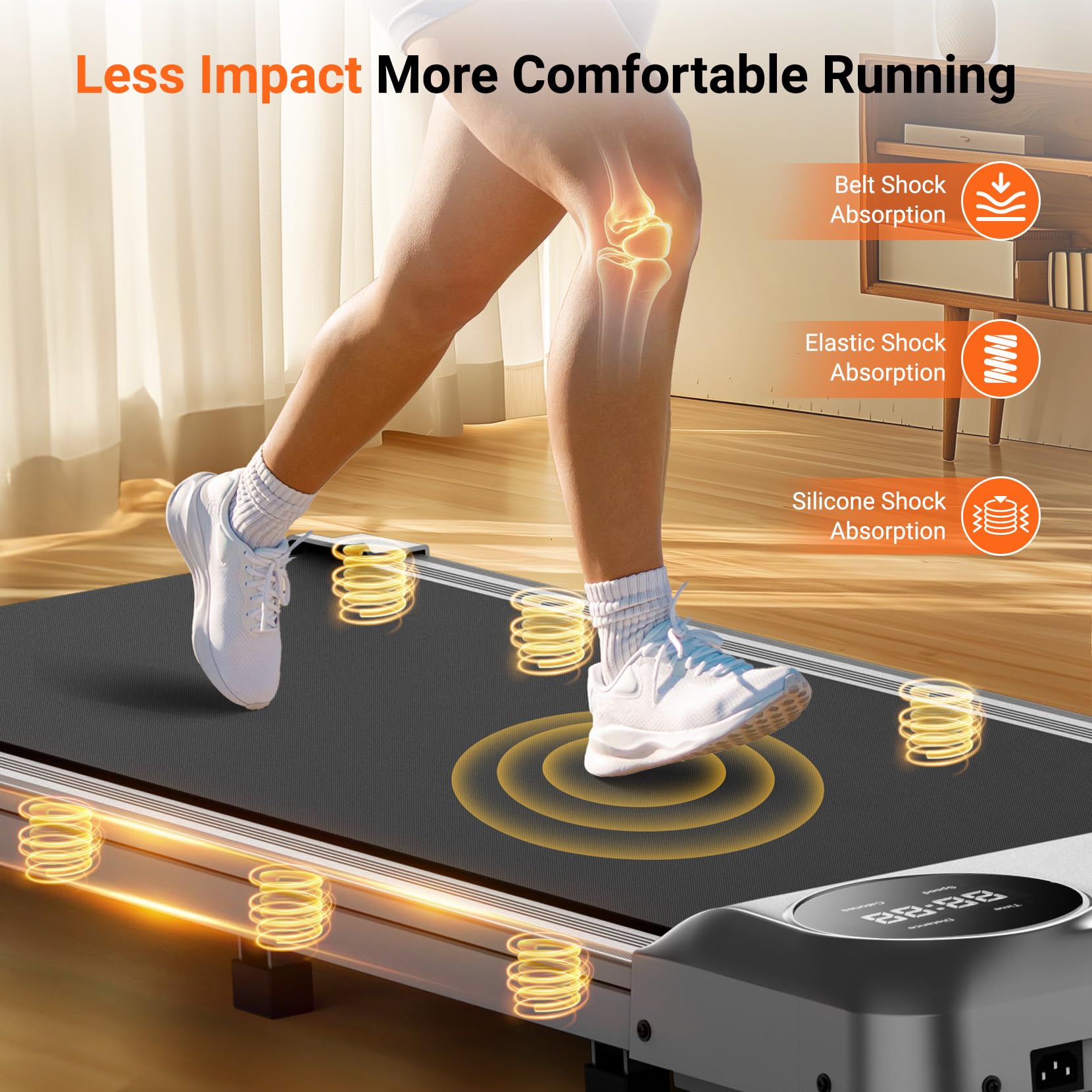 Therun Walking Pad Under Desk, Portable Mini Treadmill For Home/Office, 2.5Hp Jogging Machine With 300 Lbs Weight Capacity, Remo