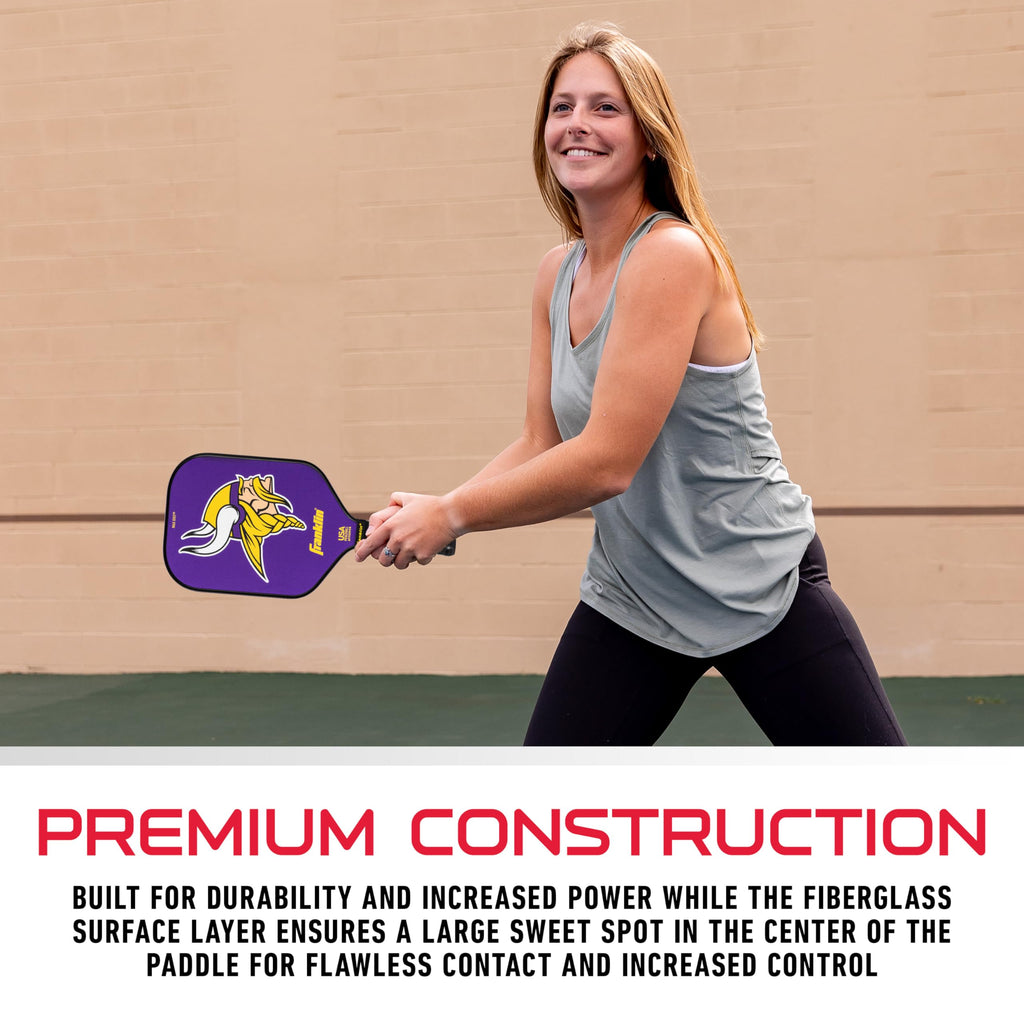 Franklin Sports Nfl Minnesota Vikings Pickleball Paddle - Pickleball X - Polypropylene Core, Team Logo - Nfl Official Licensed P