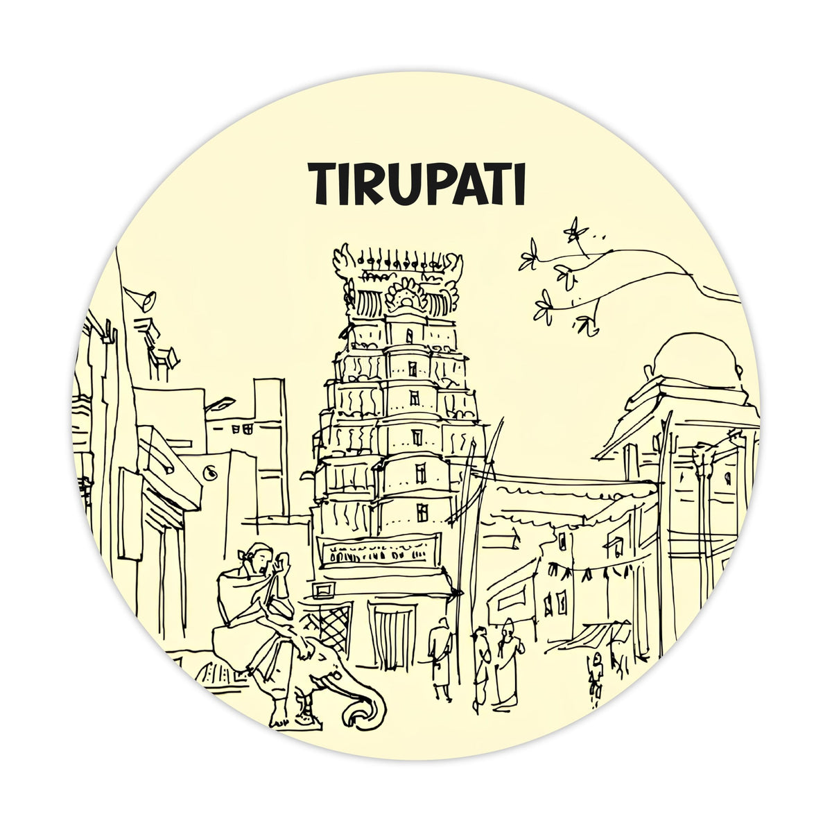 VVWV Tirupati Fridge Magnet for Home Kitchen Refrigerator Decor | Travel Souvenir Gift Fridge Magnets (Aesthetic Tirupati)