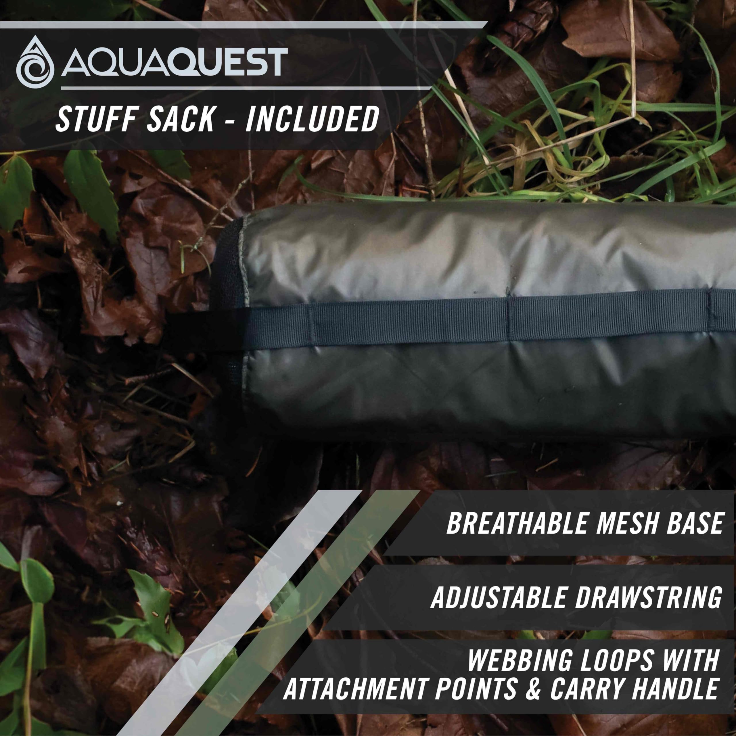 Aquaquest Defender Tarp - Heavy-Duty Waterproof (20,000 Mm) Seam-Taped Rain Fly For Camping, Bushcraft & Survival - 15  15 Olive