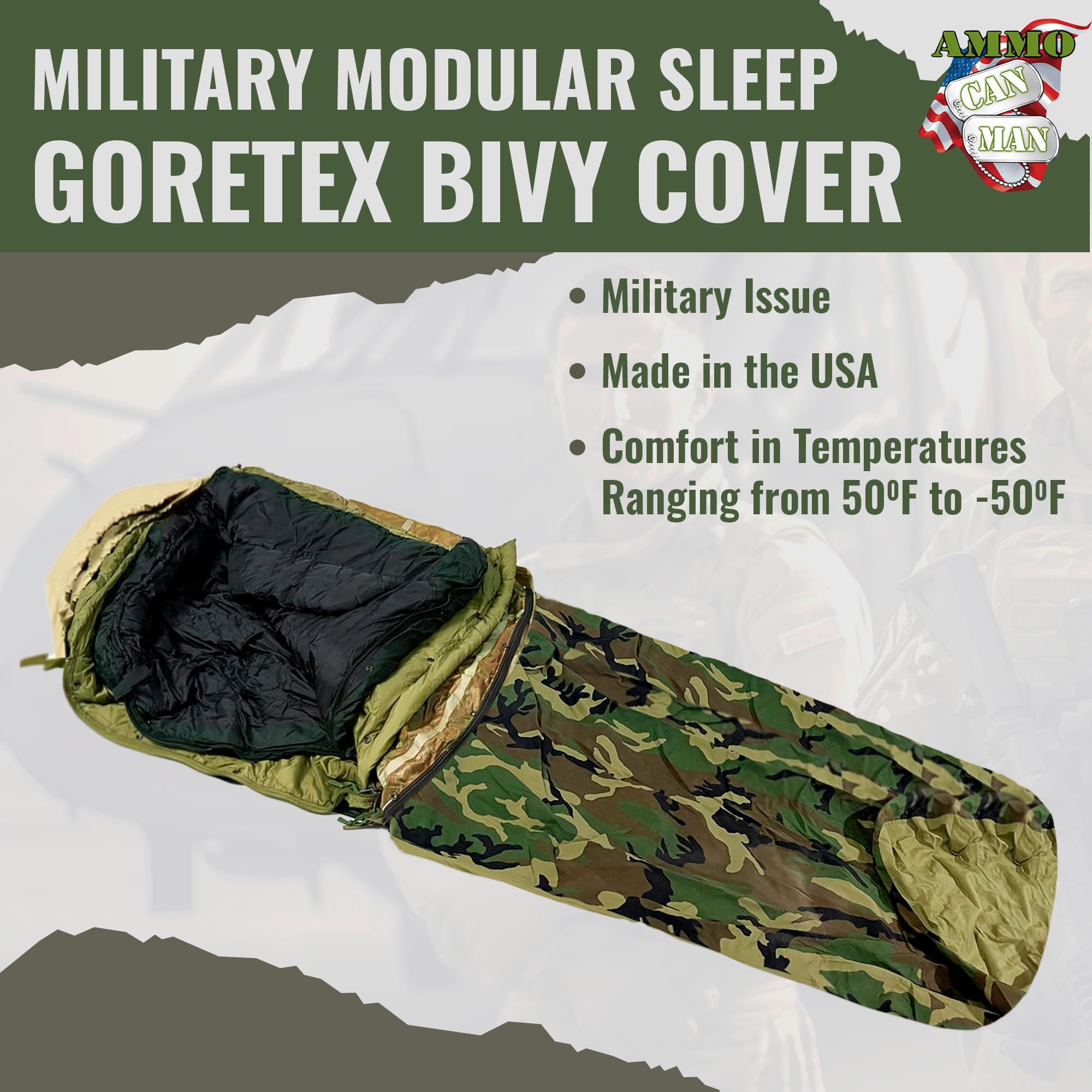 Military Modular Sleep System 4 Piece With Goretex Bivy Cover And Carry Sack