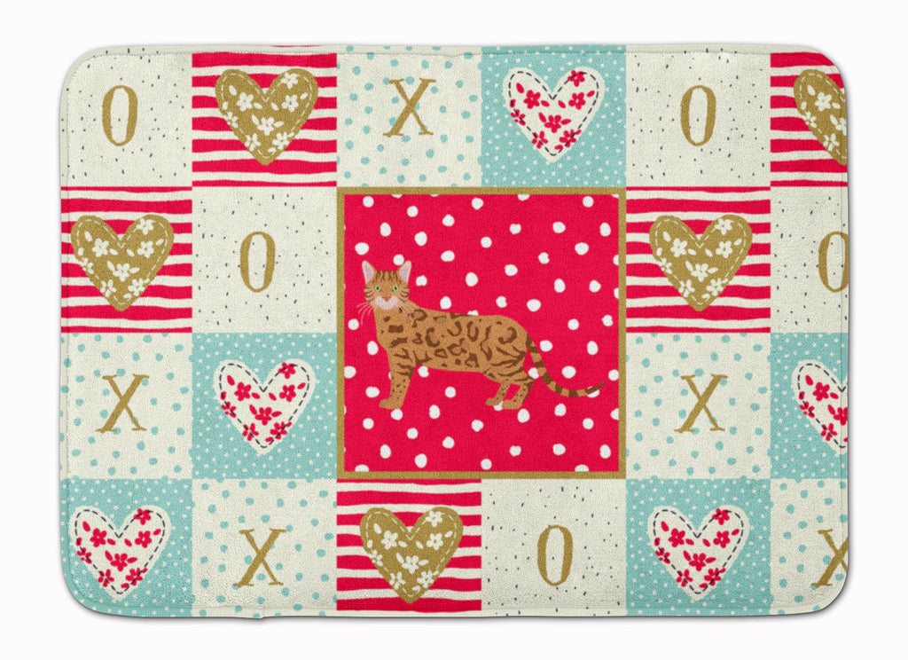 'Caroline'S Treasures Bengal #2 Cat Love Machine Washable Memory Foam Mat Doormats, Multicolor''