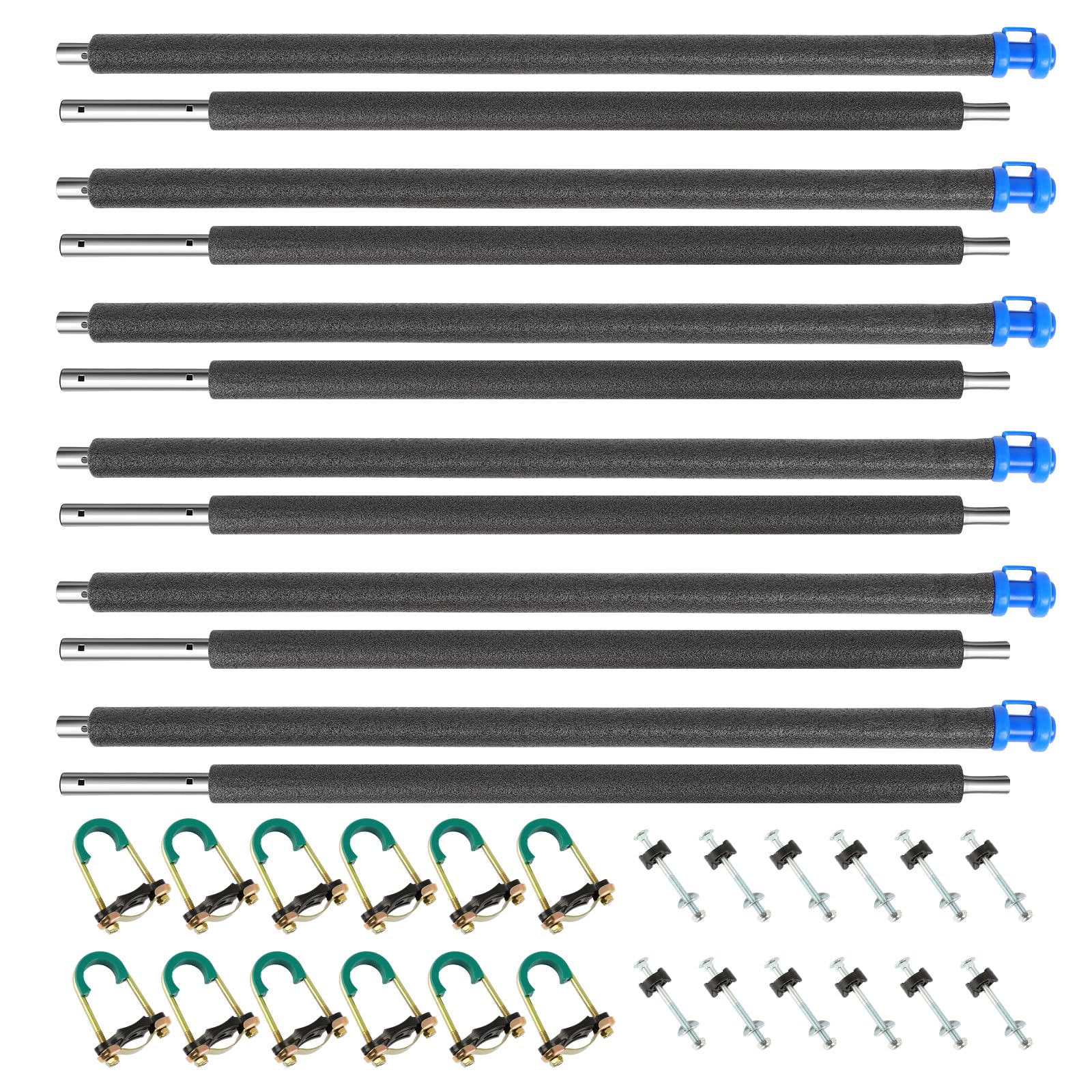 Trampoline Replacement Poles Straight: 6PCS Universal Trampoline Enclosure Pole Fits 8-16FT Straight Pole Trampoline Frame,Repla