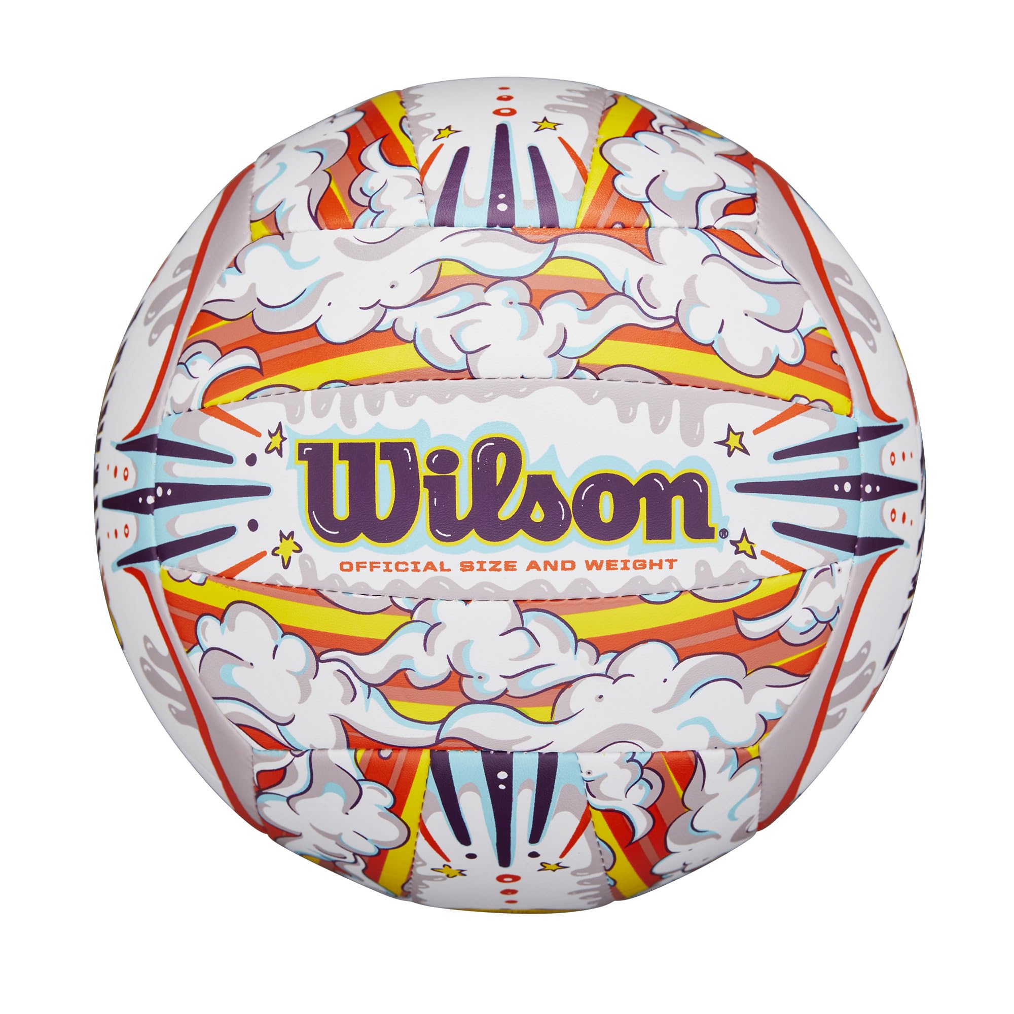 Wilson Graffiti Peace Volleyball - Official Size, White/Orange
