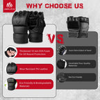 LIBERLUPUS MMA Gloves Sparring for Men- Open Palm Training Gloves for Grappling, Kickboxing, Muay Thai, Youth Self-Defense, Heav