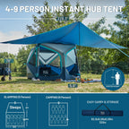 Timber Ridge 4-5 Person Instant Pop Up Cabin Hub Tent, 60S Easy Setup, Weather Resistant Family Tent With Rain Fly And Carry Bag
