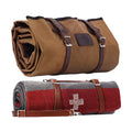 1844 Helko Werk Germany Waxed Canvas Bedroll & Swiss Army Blanket Bundle - Camping Bedroll With Leather Straps And Zipper - Wate
