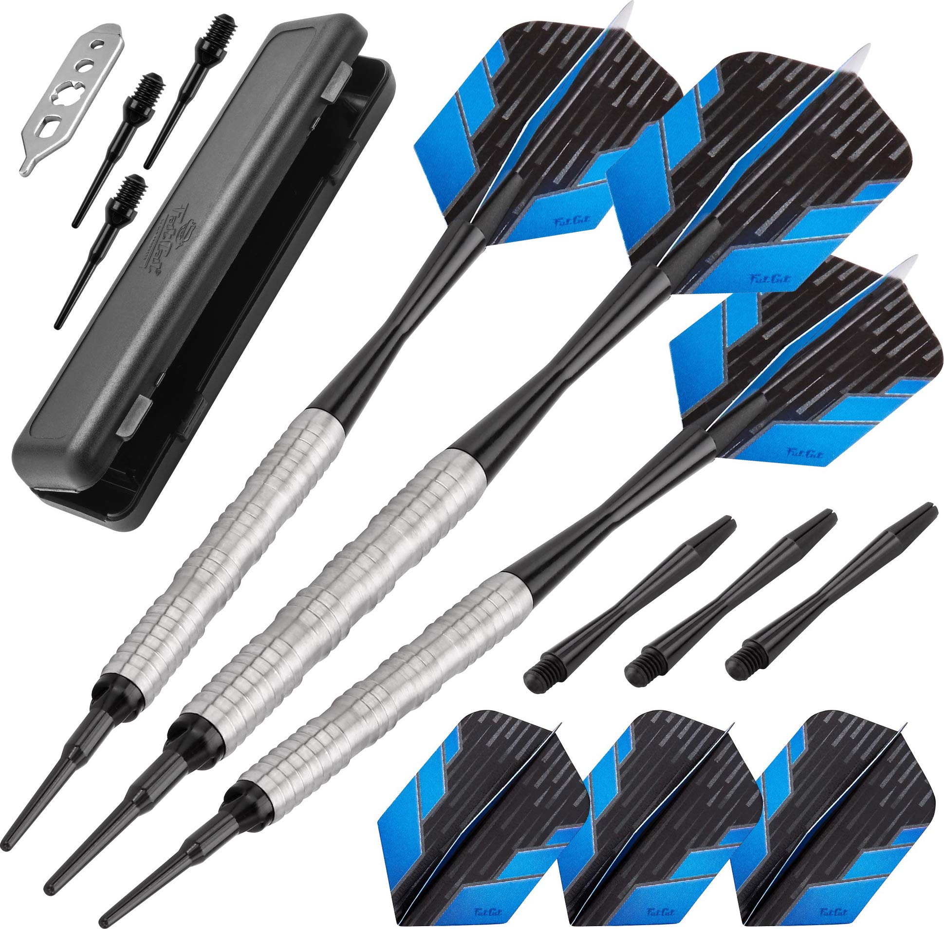 Fat Cat Bulletz 90% Tungsten Soft Tip Darts With Storage/Travel Case, 18 Grams