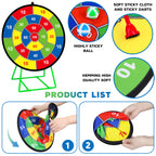 Large Dart Board For Kids With Stand, Double Sided Kids Dart Board With 12 Sticky Balls And Darts,Family Party Party Supplies Fo