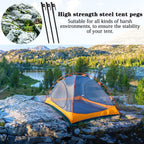 Csdtylh 12 Pack Tent Stakes Heavy Duty, Metal Tent Stakes Lightweight, Black Camping Stakes, Steel Tent Spikes, Canopy Stakes, T