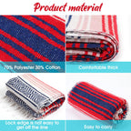 Oudain 10 Pack Mexican Blankets And Throws 45 X 70 Inch, Cotton Outdoor Camping Cozy Baja Blanket Woven Serape Restorative Yoga