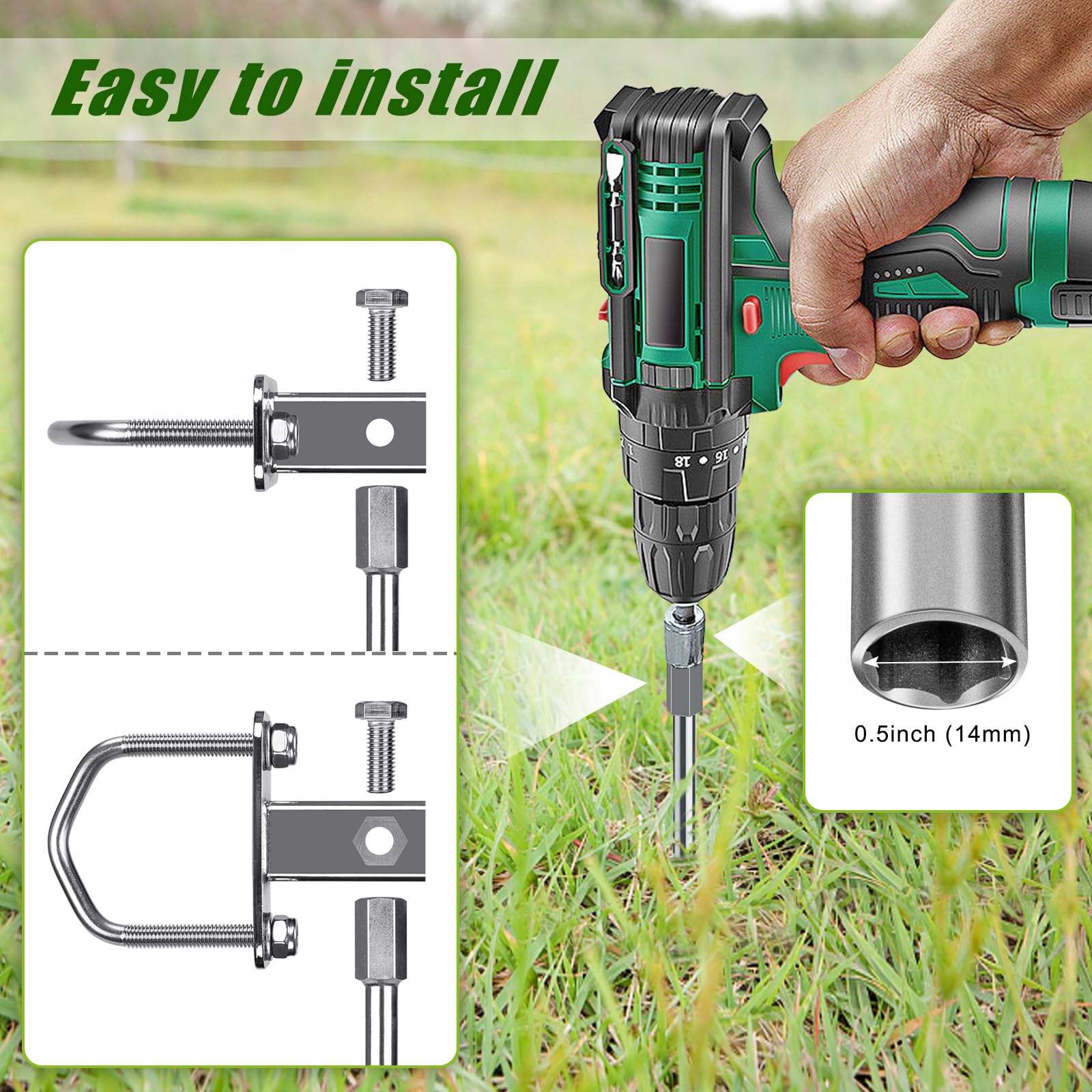 Insaga Multi-Purpose Ground Anchors Screw In, Fully Welded Shed Anchor Kit, 30 Earth Anchor, Mobile Home Anchors For Trampoline,