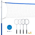 Franklin Sports Volleyball + Badminton Sets - Beach + Backyard Combo Complete Outdoor Lawn Game Set - Volleyball, Pump, Badminto