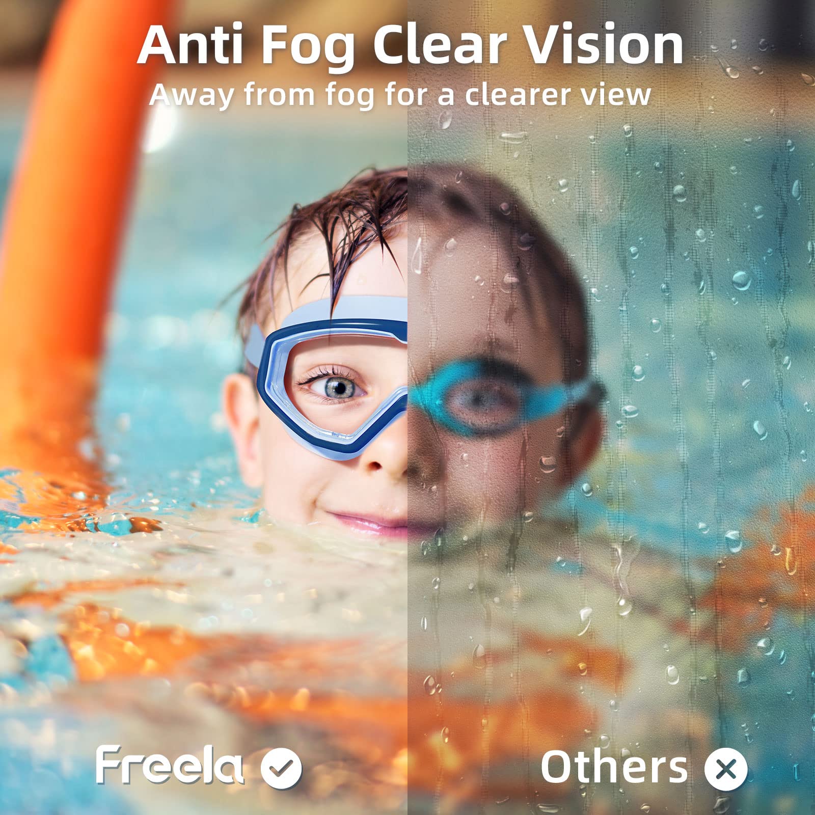 Freela Kids Goggles, Swim Goggles For Kids 3-15, Kids Toddler Goggles For Boys Girls Pool Beach Child Swimming Goggles, Uv Prote
