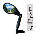 Hafny New Handlebar Bike Mirror, Hd,Blast-Resistant, Glass Lens, Reflector (Hf-M903Ls-Fr05 (Bar End Fitting Left Side, Silver Gl