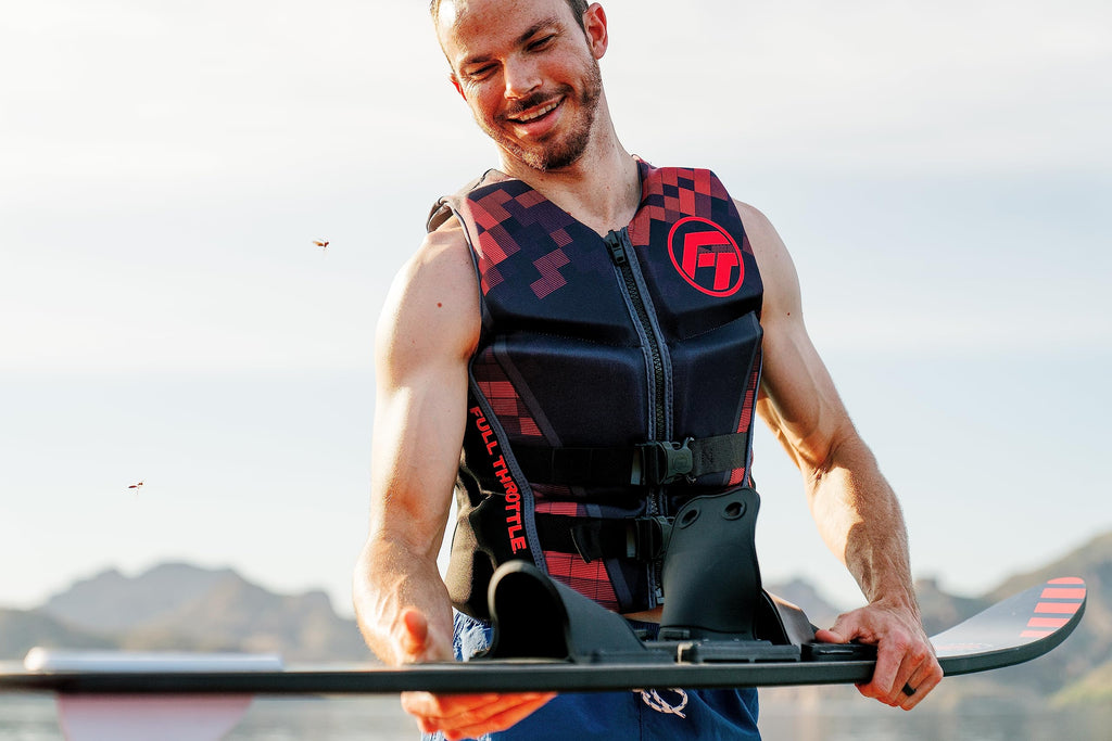 Full Throttle Mens Rapid-Dry Flex-Back Life Jacket M Red
