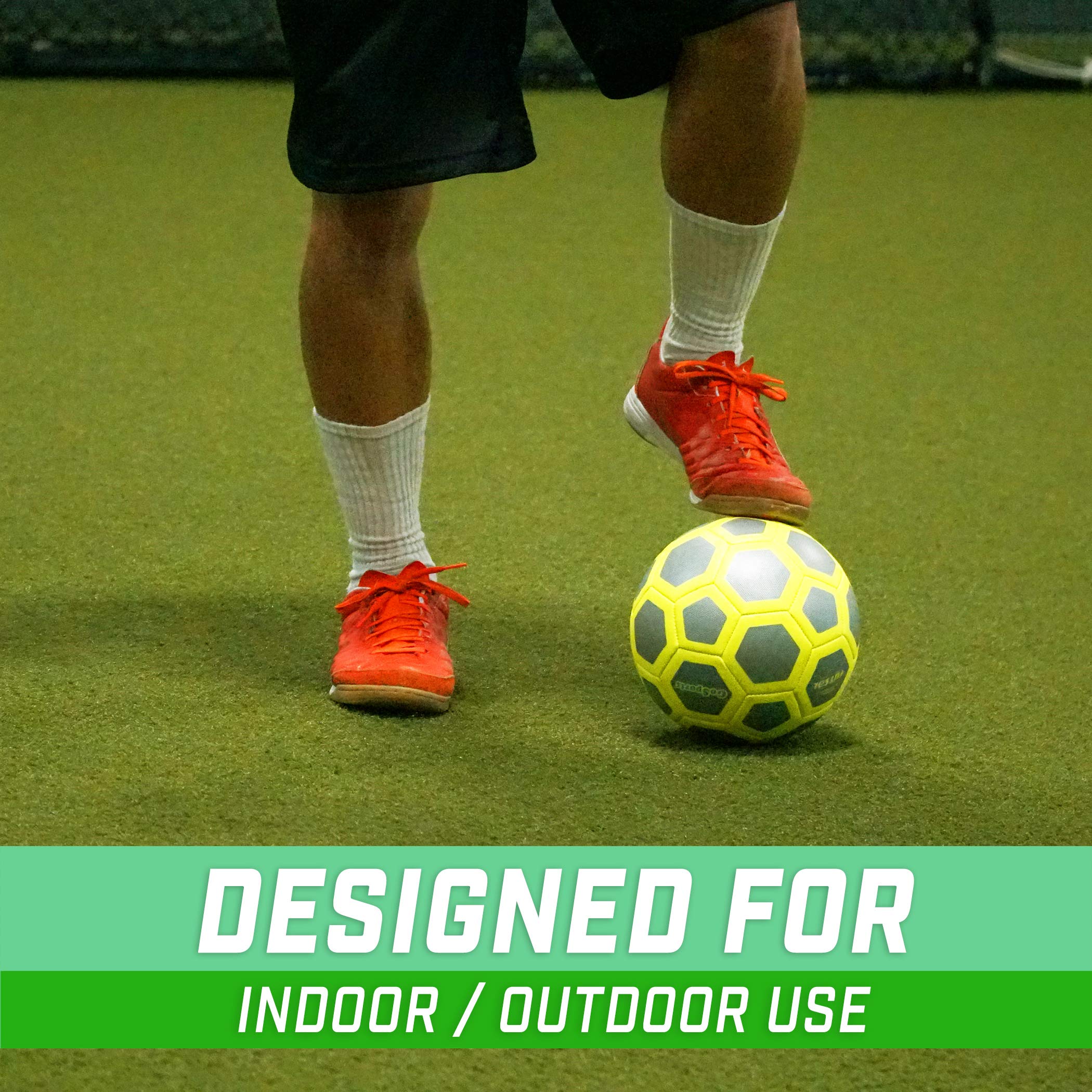 Gosports Elite Futsal Balls - Great For Indoor Or Outdoor Futsal Games Or Practice - Choose Single Or Six Pack - Includes Pump,Y
