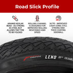 Fincci Leno Foldable Slick Bike Tire 26 X 1.95 Inch 50-559 For Road Street Cruiser Hybrid Bicycle
