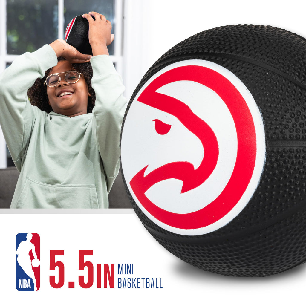 Franklin Sports Nba Atlanta Hawks Mini Foam Basketball - Kids 5.5'' Inch Toy Basketball For Over The Door + Mini Indoor Hoops -