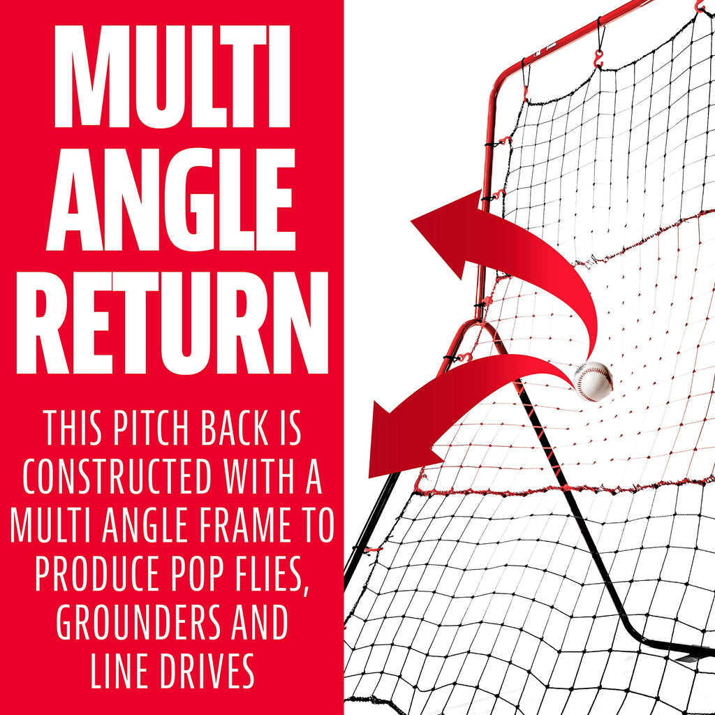 Franklin Sports Baseball Rebounder Net - 3-Way Baseball + Softball Pitchback Net + Fielding Trainer - Bounce Back Net For Fieldi