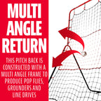 Franklin Sports Baseball Rebounder Net - 3-Way Baseball + Softball Pitchback Net + Fielding Trainer - Bounce Back Net For Fieldi