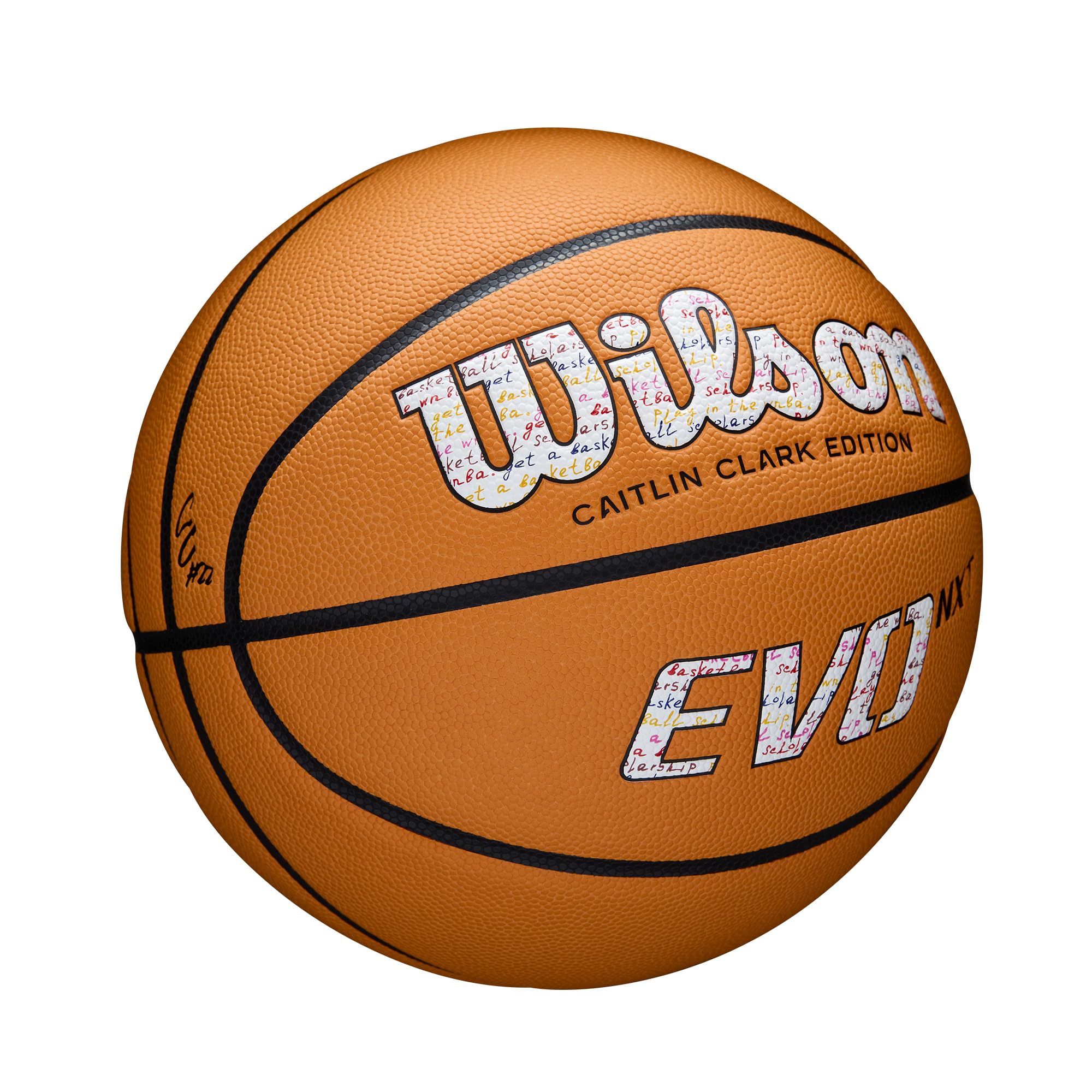 Wilson Caitlin Clark Evo Nxt 3951 Game Basketball - Orange, Size 7-29.5''