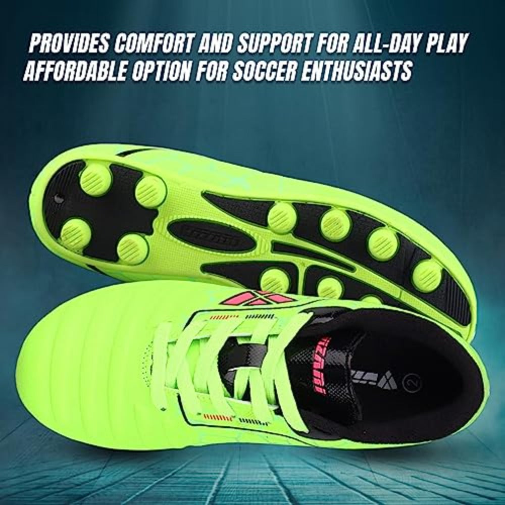 Vizari Catalina Junior Firm Ground Soccer Shoes - Green/Black/Fuschia