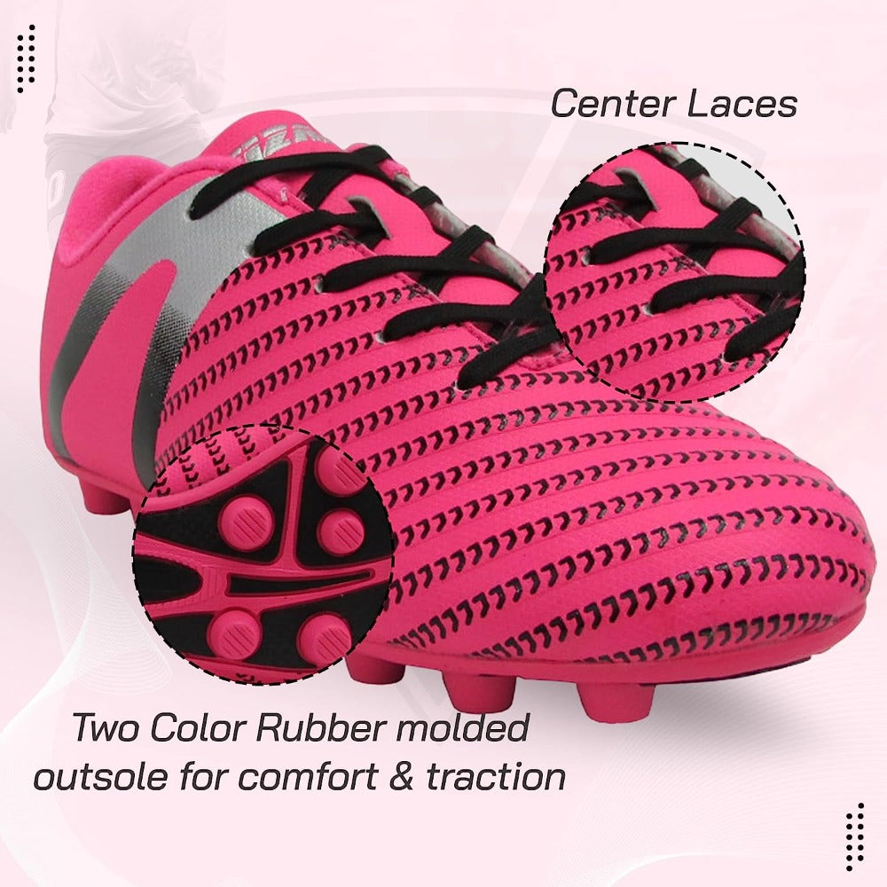 Vizari Impact Firm Ground Soccer Shoes – Pink/Silver
