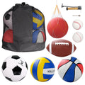 TANEMUDO 7 Piece Multi Purpose Sports Ball Set, Official Size Football, Basketball, Soccer, Volleyball, Playground Ball, Basebal