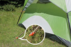 Abccanopy 15 Inch Tent Stakes 10 Pcs Non-Rust Metal Ground Anchors, Heavy Duty Spikes With 4 Ropes For Outdoor Camping, Orange