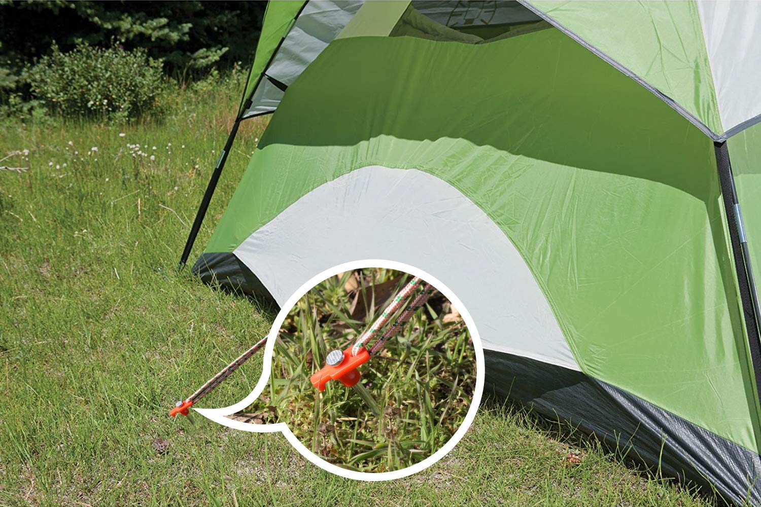 Abccanopy 15 Inch Tent Stakes 10 Pcs Non-Rust Metal Ground Anchors, Heavy Duty Spikes With 4 Ropes For Outdoor Camping, Orange
