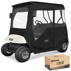10L0L Golf Cart Enclosure 600D For 2 Passenger Universal Ezgo Txt/Rxv, With 2 Door Zippers, Security Side Mirror Openings, Taill