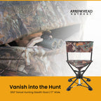 Arrowhead Outdoor 2-Pack 360 Degree Swivel Hunting Chair Stool Seat, Perfect For Blinds, No Sink Feet, Carrying Case, Fishing, 6