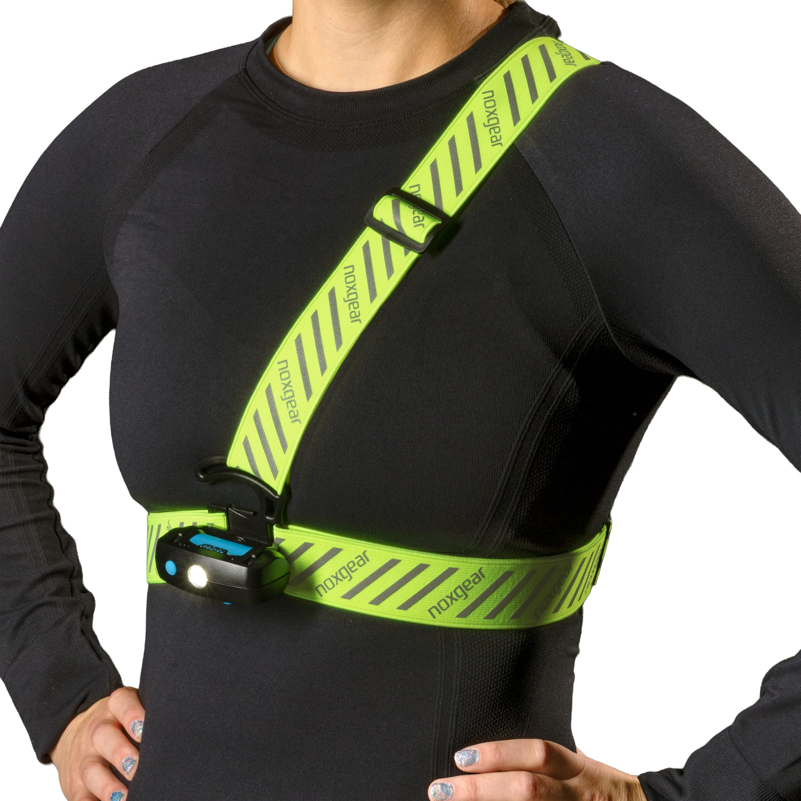 noxgear Ranger Chest Light - Super Bright 500 Lumen Reflective Running Vest, USB-C Rechargeable, Adjustable Fit, Waterproof Runn
