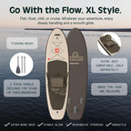Retrospec Weekender XL Inflatable Paddle Board - Lake Essentials SUP with 400lb Capacity - Wide 11 x 35 x 8 All-Around Board fo