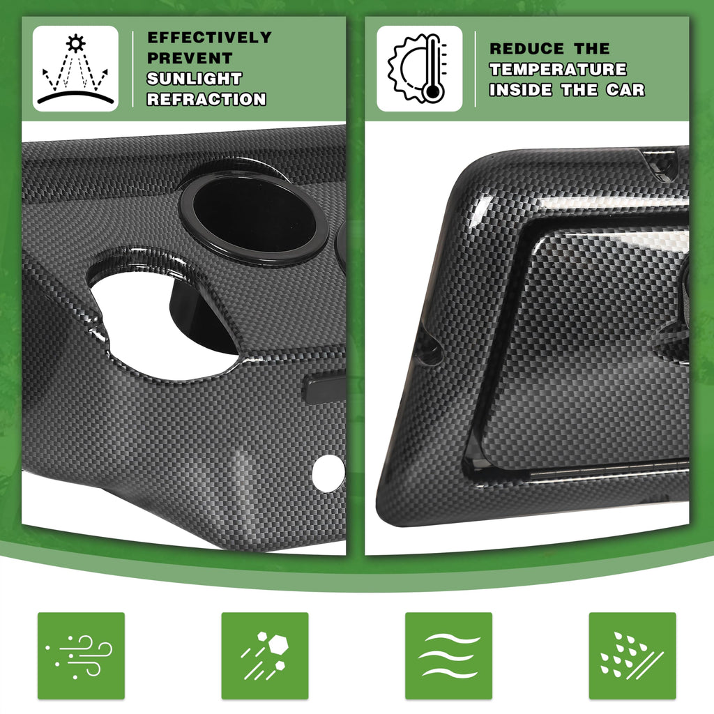 Ecotric Golf Cart Dash Board Cover Assembly Carbon Fiber Style Compatible With 1982 And Up Club Car Ds Golf Cart