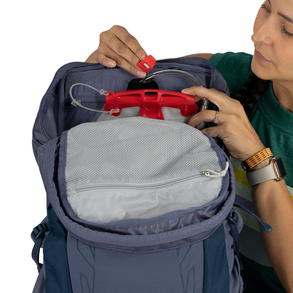 Osprey Tempest 26L Womens Lightweight Hiking Backpack - Daypack for Travel & Camping, Anchor Blue/Atlas