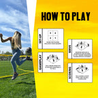 Crossnet Four Square Soccer Game - Outdoor Sport Games For Adults And Family - Soccer Tennis Nets For Backyard & Parks - Quick A