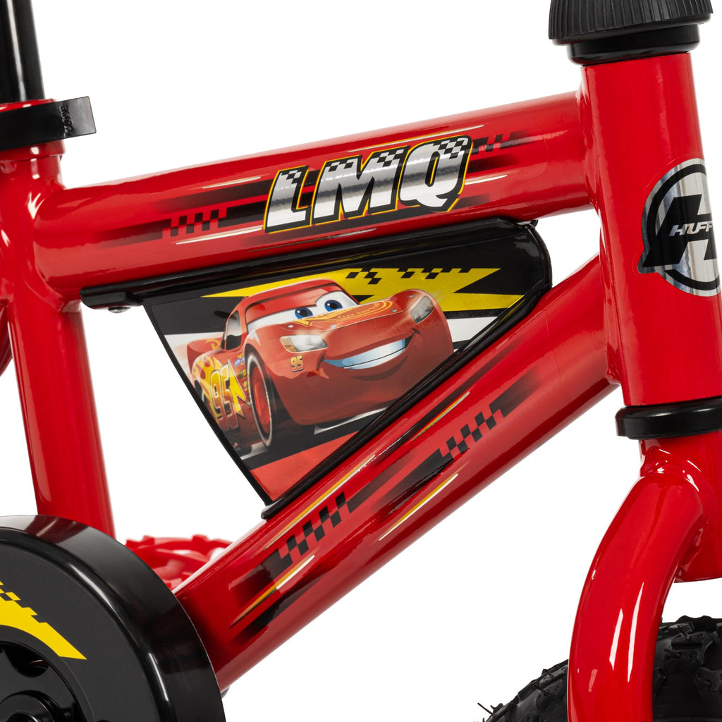 Huffy Disney Pixar Cars 12 Inch Kids Bike, Ideal for Ages 3-5 Years Old, Training Wheels Included, EZ Build Assembly, Fun and P