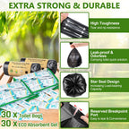 Blika 30 Count Camping Toilet Bags Eco Absorbent Gel Set, Portable Toilet Bags With Gel, 8 Gallon, 30 Liter, Heavy Duty 1 Mil, T