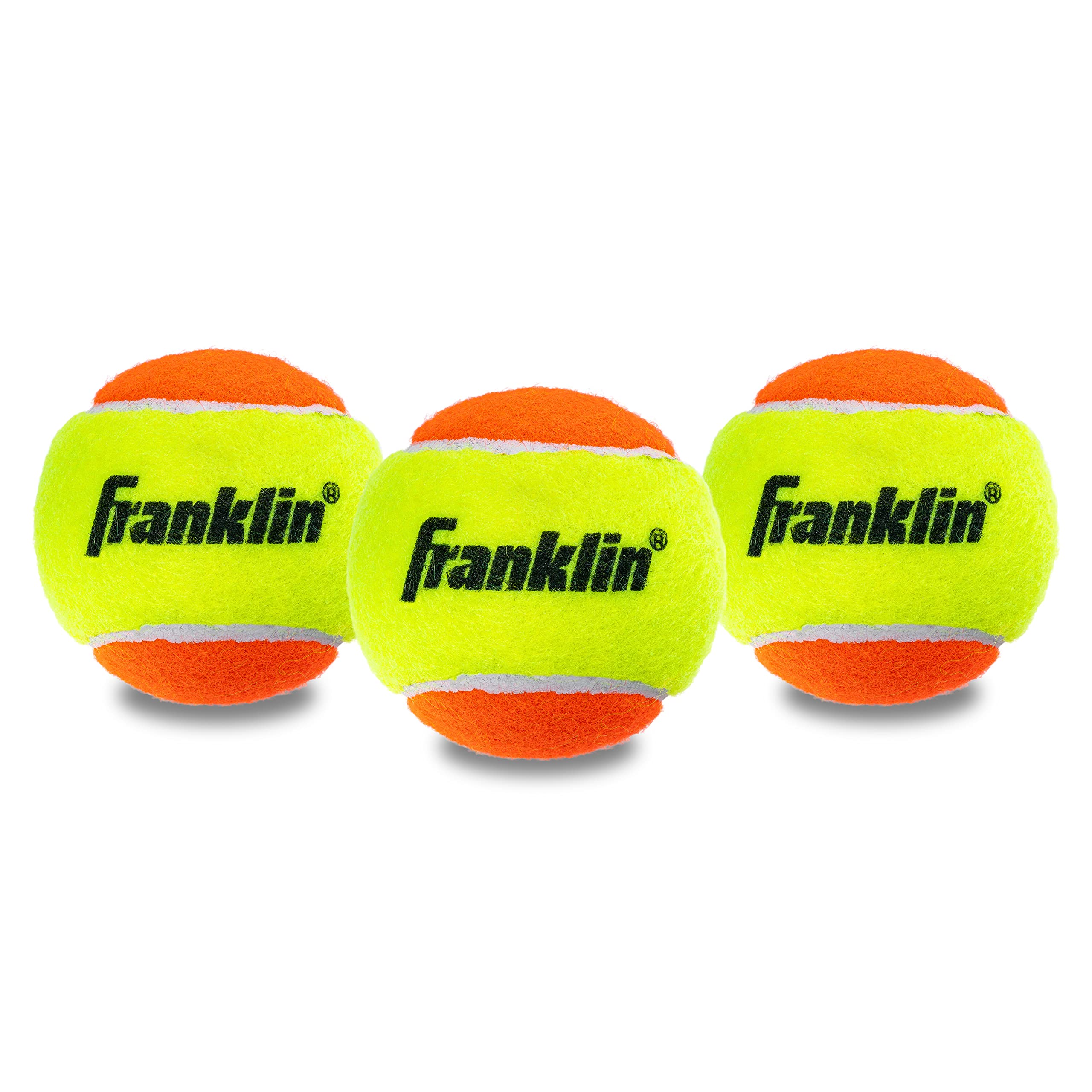 Franklin Sports Starter + Beginner Pressureless Tennis Balls - Great For Training + Practice - Low Bounce Tennis Balls For All C